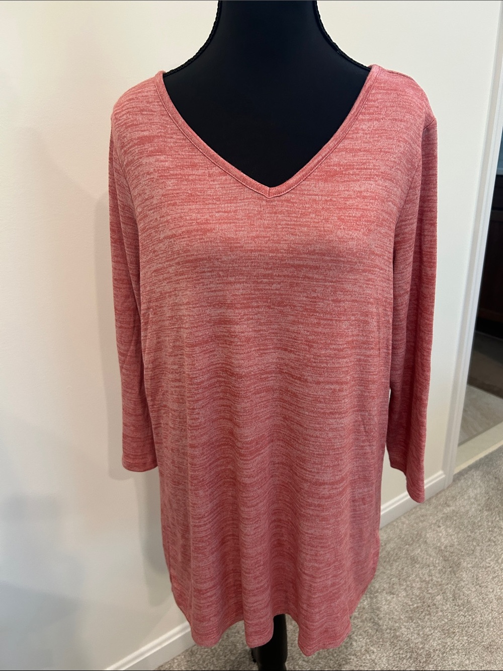 Lands' End Heathered Rose V-Neck Tunic